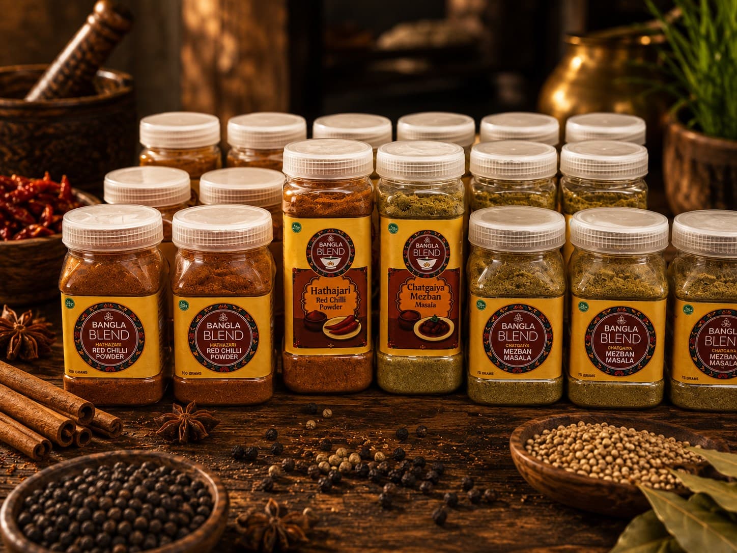 A curated lineup of Bangla Blend pantry products