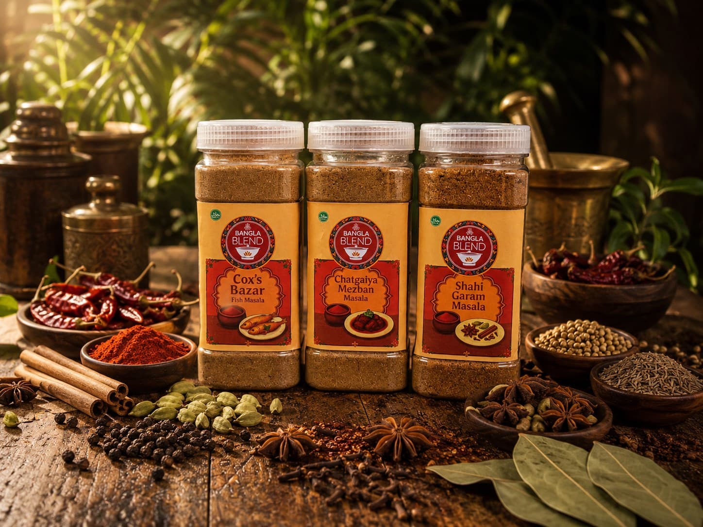Bangla Blend Cox's Bazar Fish Masala, Chatgaiya Mezban Masala and Shahi Garam Masala